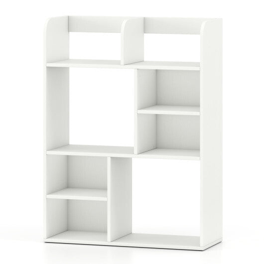 Desktop Display Rack with 8 Open Cubes for Home Office-White W2B