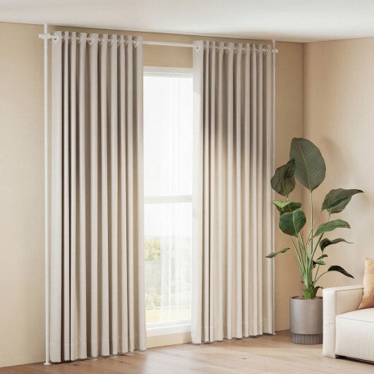Room Divider Curtain Rod with Adjustable Floor to Ceiling Tension Rod (Curtains Not Included)-White W2B