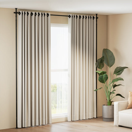 Room Divider Curtain Rod with Adjustable Floor to Ceiling Tension Rod (Curtains Not Included)-White W2B