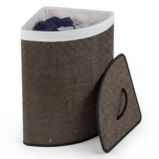 15 Gal Capacity Bamboo Laundry Hamper with Removable Liner-Brown W2B
