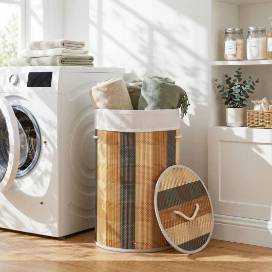 13.2 Gal Laundry Hamper with Removable and Machine-Washable Liner-Multicolor W2B