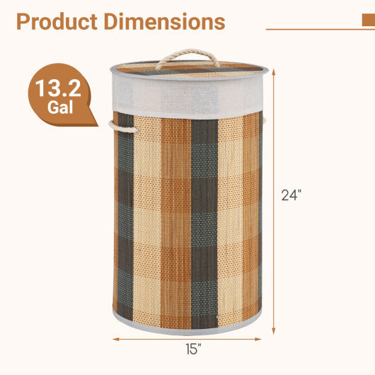 13.2 Gal Laundry Hamper with Removable and Machine-Washable Liner-Multicolor W2B