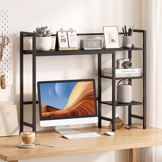 Desktop Bookshelf 38.5" W with Storage Display Rack for Home Office-Black W2B
