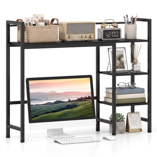 Desktop Bookshelf 38.5" W with Storage Display Rack for Home Office-Black W2B