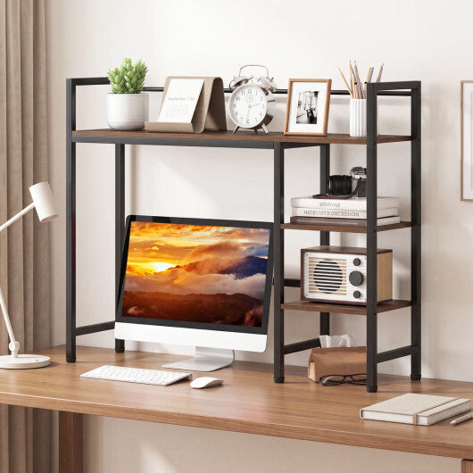 Desktop Bookshelf 38.5" W with Storage Display Rack for Home Office-Black W2B