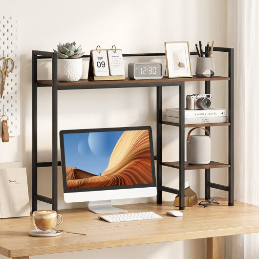 Desktop Bookshelf 38.5" W with Storage Display Rack for Home Office-Black W2B