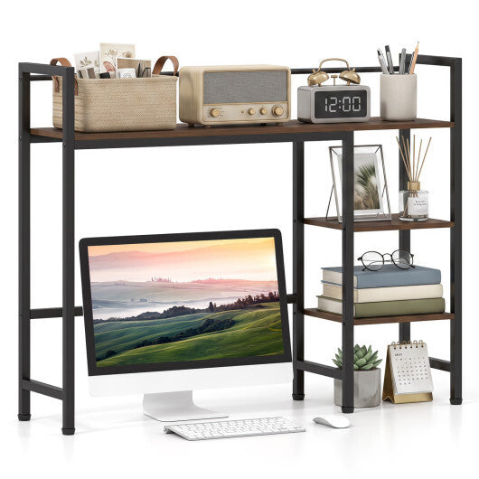 Desktop Bookshelf 38.5" W with Storage Display Rack for Home Office-Black W2B