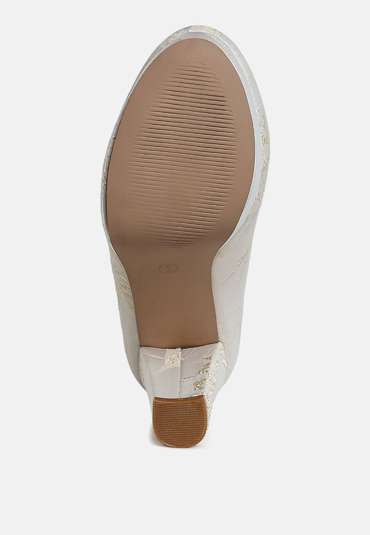 Jastour Platform Block Heel Pumps London Rag