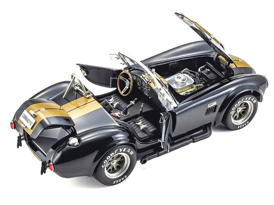 Shelby Cobra 427 S/C Black with Gold Stripes 1/18 Diecast Model Car by Kyosho-1