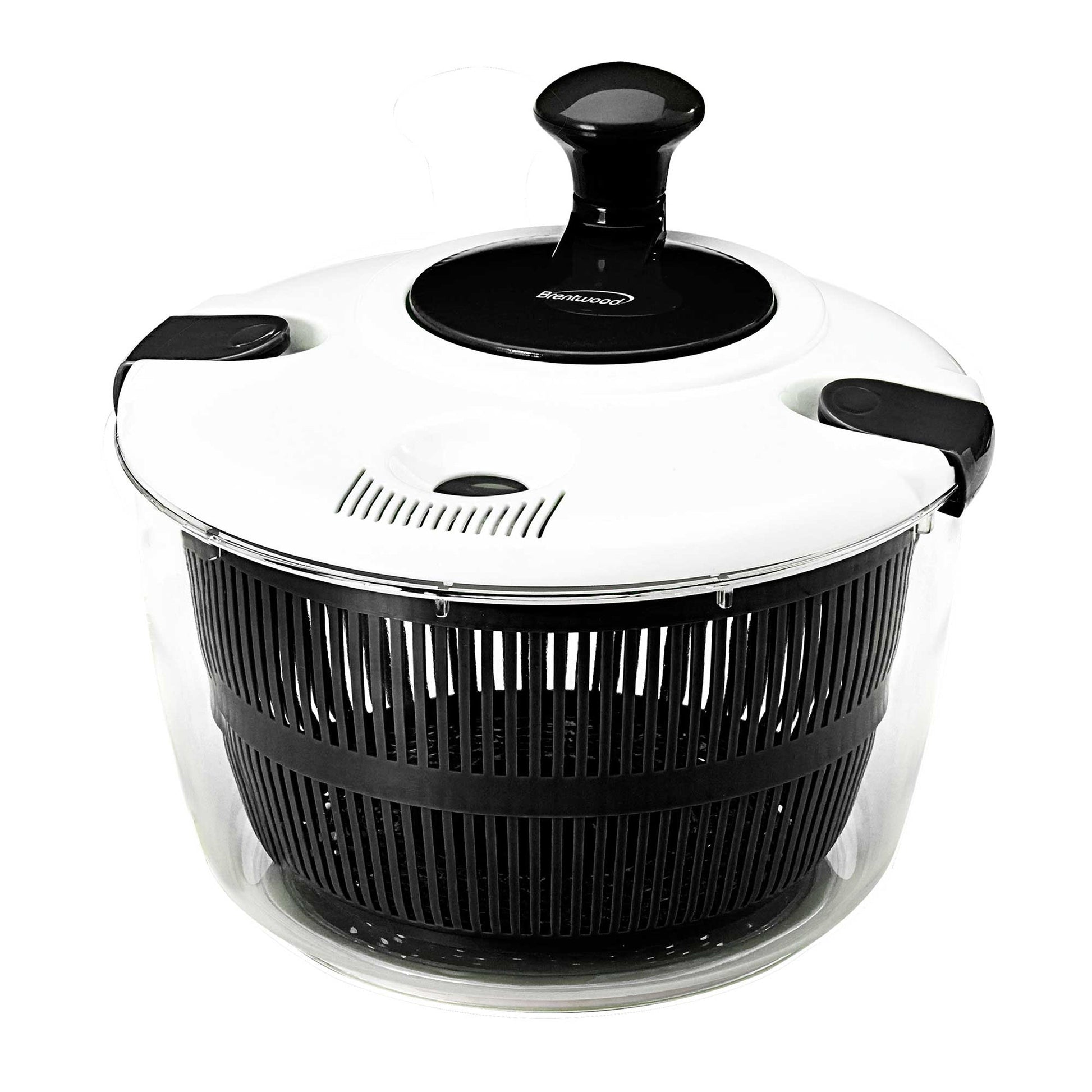 Brentwood 5 Quart Salad Spinner in Black with Serving Bowl W2B