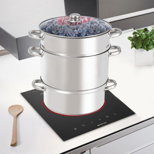11-Quart Stainless Steel Pan Fruit Juicer Steamer W2B