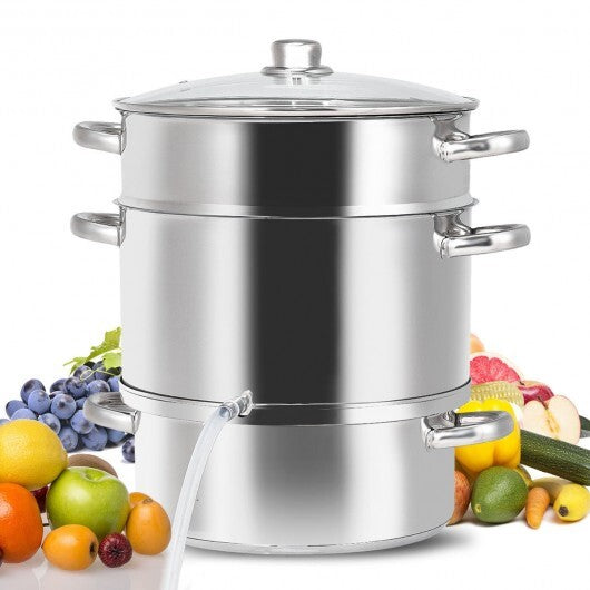11-Quart Stainless Steel Pan Fruit Juicer Steamer W2B