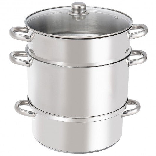 11-Quart Stainless Steel Pan Fruit Juicer Steamer W2B