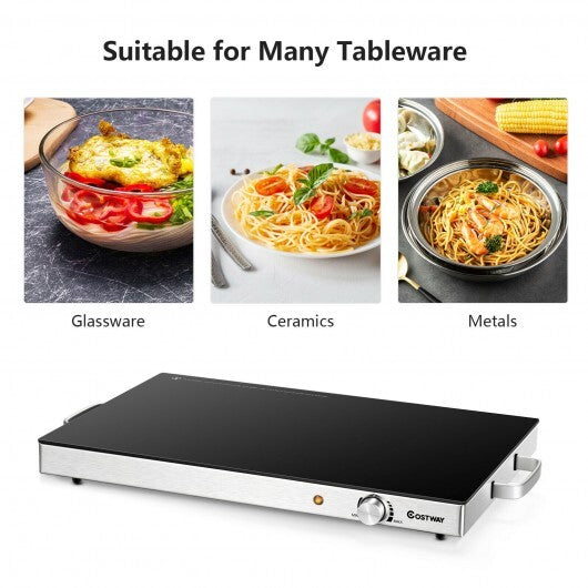 22 x 14 Inch Electric Warming Tray Hot Plate Dish Warmer with Adjustable Temperature W2B