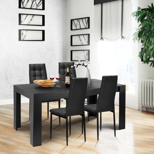 Set of 4 Fabric Dining Chairs Set with Upholstered Cushion and High Back W2B