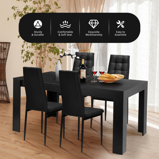 Set of 4 Fabric Dining Chairs Set with Upholstered Cushion and High Back W2B