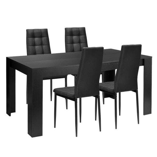 Set of 4 Fabric Dining Chairs Set with Upholstered Cushion and High Back W2B