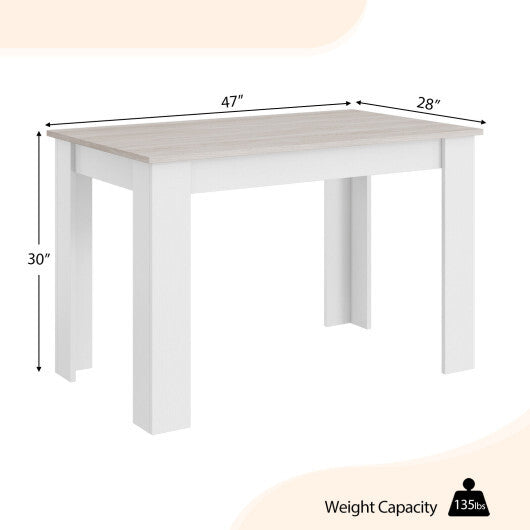 47 Inches Dining Table for Kitchen and Dining Room-Dark Gray W2B