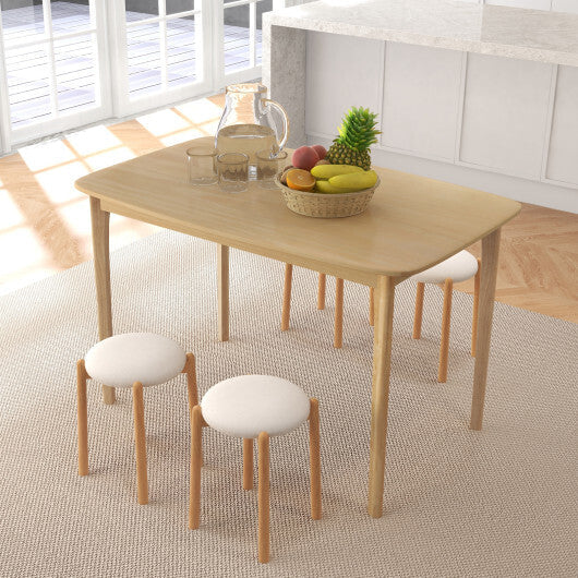 48 Inch Solid Wood Dining Table with Rubber Wood Supporting Legs for Kitchen Dining Room-Natural W2B