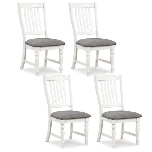 Set of 2 Dining Chairs Kitchen Side Chair with Solid Wood Legs-White