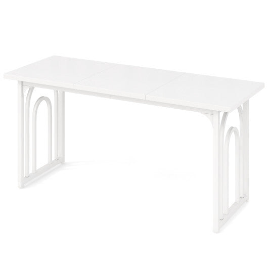 Dining Table for 6-8 People 63 Inch Rectangular Farmhouse Kitchen Table-White