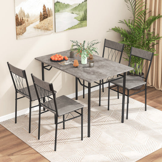 5-Piece Dining Table Set for 4 with Kitchen Table and 4 Dining Chairs-Black