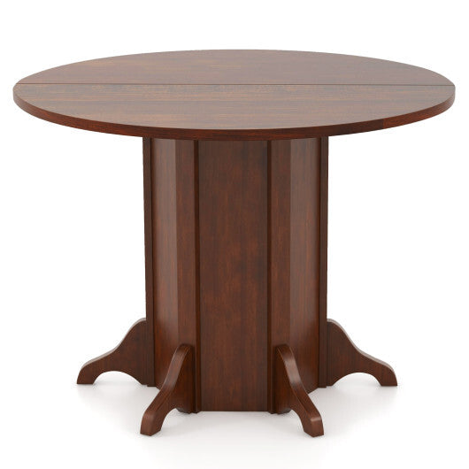 Round Dining Table with Pedestal Base for 4-6 People-Walnut