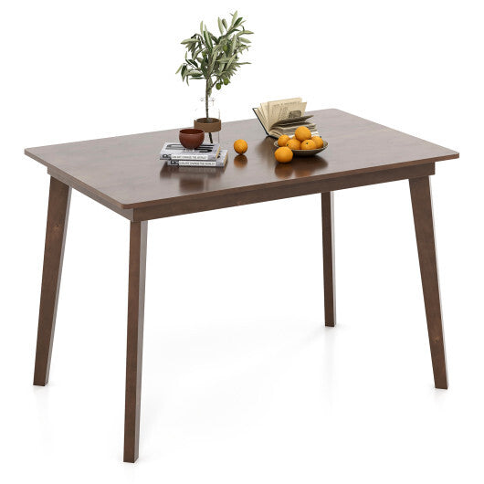 48 Inch Wooden Dining Table with Rubber Wood Legs for 4 People-Brown W2B