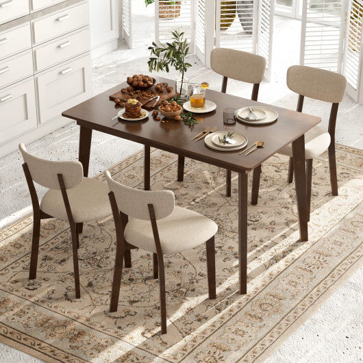 48 Inch Wooden Dining Table with Rubber Wood Legs for 4 People-Brown W2B