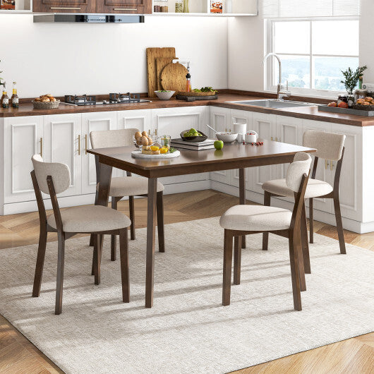 48 Inch Wooden Dining Table with Rubber Wood Legs for 4 People-Brown W2B