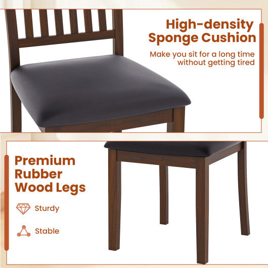 Upholstered Modern Dining Chair Set of 2 with Slanted High Backrest-Brown