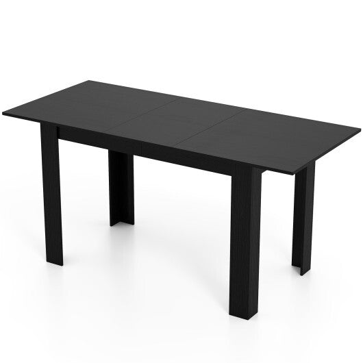Extendable Dining Table for 4-8 People 47"-62" Large Rectangular Kitchen Table-Black