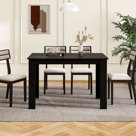 Extendable Dining Table for 4-8 People 47"-62" Large Rectangular Kitchen Table-Black