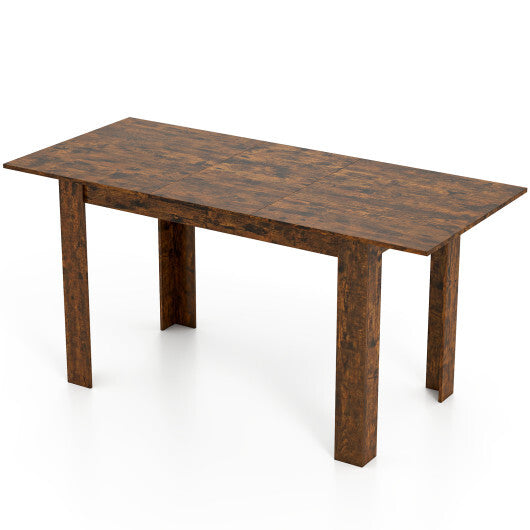 Extendable Dining Table for 4-8 People 47"-62" Large Rectangular Kitchen Table-Black