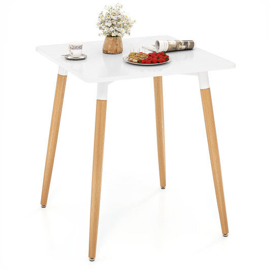 Square Dining Table with Adjustable Foot Pads for Dining Room Kitchen-White