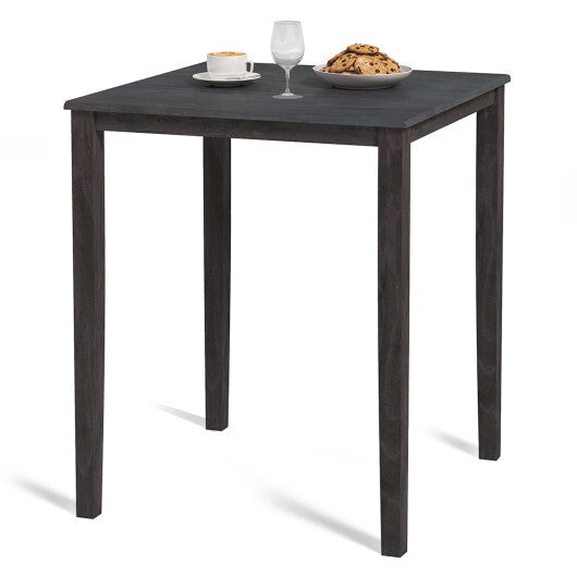 Square Dining Table with Solid Wood Frame for 4-Person-Gray W2B