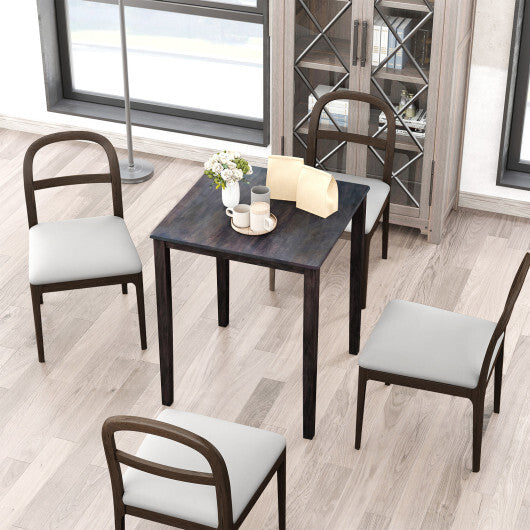 Square Dining Table with Solid Wood Frame for 4-Person-Gray W2B