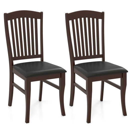 Dining Chairs Set of 2 Kitchen Side Chairs Mid-century Armless Dinette Chairs-Coffee