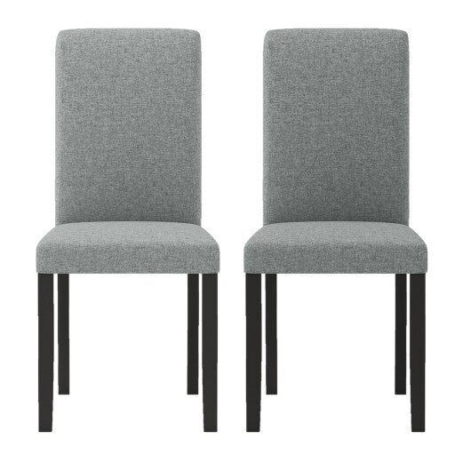 Dining Chair Set of 2 Mid-Century Modern Chairs with Rubber Wood Legs-Gray