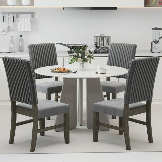 Dining Chair Set of 2 Mid-Century Modern Velvet Fabric Upholstered Chairs-Grey