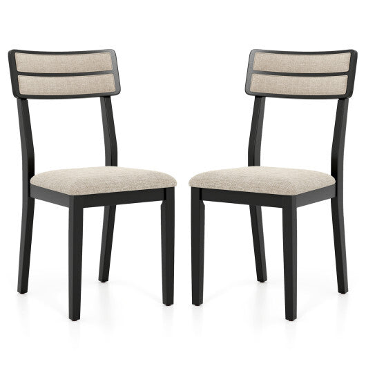 Modern Dining Chairs Set of 2 with Tilt Backrest for Dining Room-Black