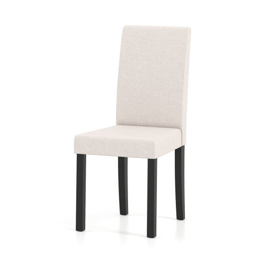 Set of 2 Dining Chair Mid-Century Modern Fabric Upholstered Parson Chairs-Brown