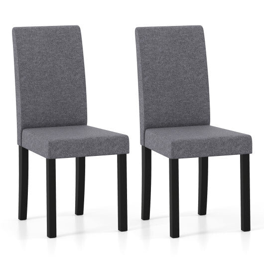 Set of 2 Dining Chair Mid-Century Modern Fabric Upholstered Parson Chairs-Brown