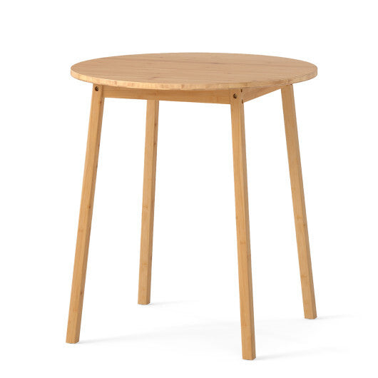 27.5 Inch Round Bamboo Dining Table for 2-4 Person-Natural W2B