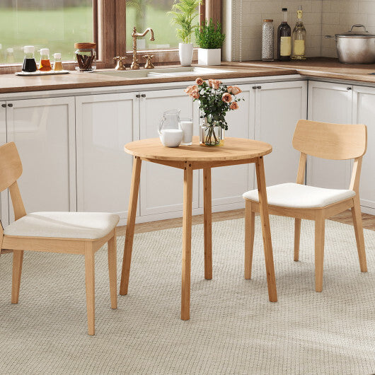 27.5 Inch Round Bamboo Dining Table for 2-4 Person-Natural W2B