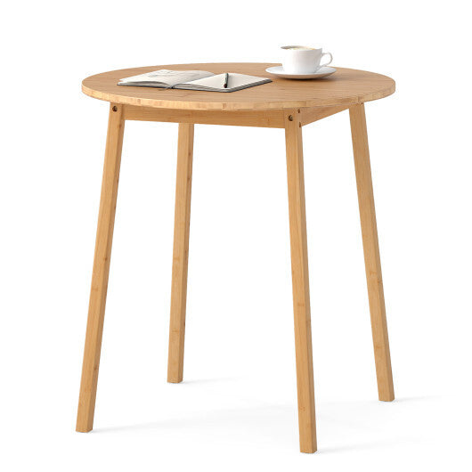 27.5 Inch Round Bamboo Dining Table for 2-4 Person-Natural W2B