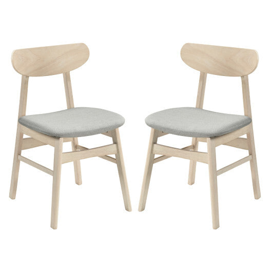 Dining Chair Set of 2 Fabric Upholstered Kitchen Armless Chairs-Natural W2B