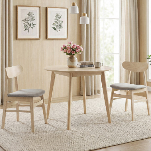 Dining Chair Set of 2 Fabric Upholstered Kitchen Armless Chairs-Natural W2B