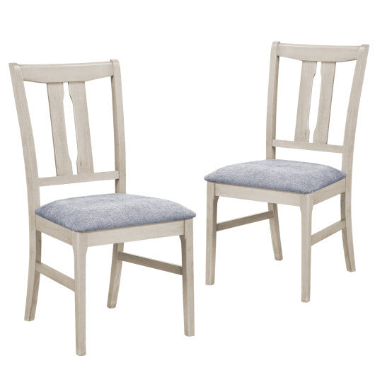 Set of 2 Wooden Upholstered Dining Chairs with High Curved Back-Walnut W2B
