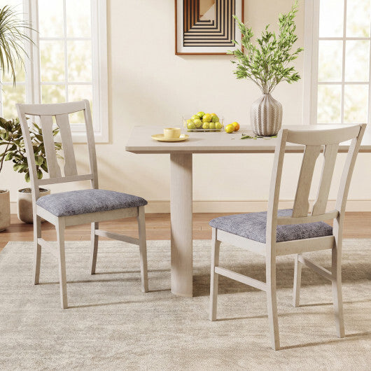 Set of 2 Wooden Upholstered Dining Chairs with High Curved Back-Walnut W2B